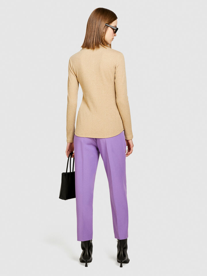 Solid color joggers - women's joggers - Lilac | Sisley image number 3